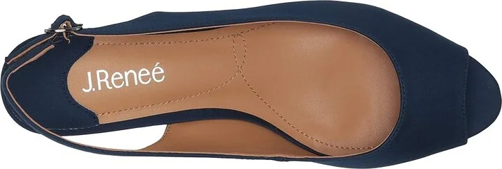J. Renee Jenvey Women's Shoes Navy Satin : 7 N (AA), Textile - Image 3