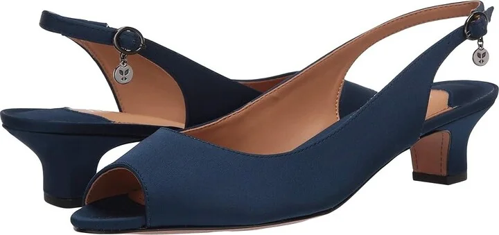 J. Renee Jenvey Women's Shoes Navy Satin : 7 N (AA), Textile