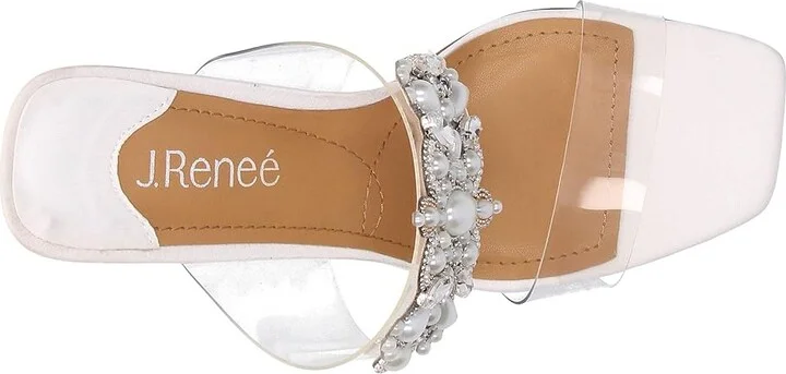 J. Renee Kamelia Women's Shoes Clear/White/Pearls : 7.5 W (C), Synthetic - Image 2