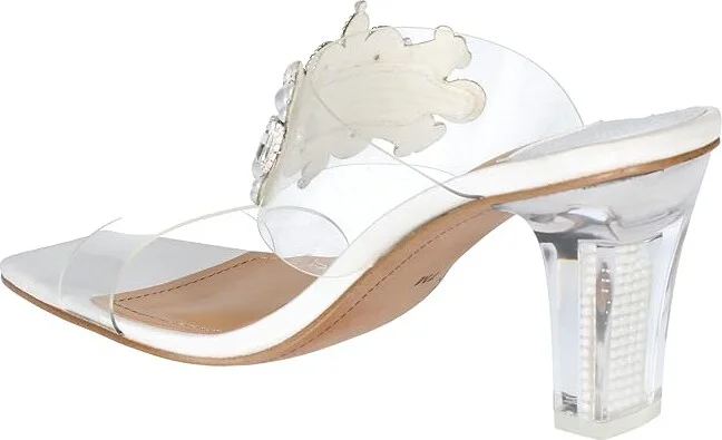 J. Renee Kamelia Women's Shoes Clear/White/Pearls : 7.5 W (C), Synthetic - Image 4