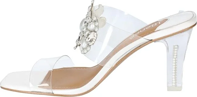 J. Renee Kamelia Women's Shoes Clear/White/Pearls : 7.5 W (C), Synthetic - Image 6