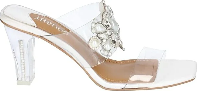 J. Renee Kamelia Women's Shoes Clear/White/Pearls : 7.5 W (C), Synthetic - Image 7
