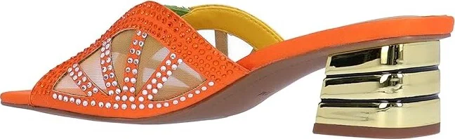 J. Renee Lemon8 Women's Sandals Lime/Yellow/Orange : 9 M (B), Satin - Image 4
