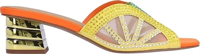 J. Renee Lemon8 Women's Sandals Lime/Yellow/Orange : 9 M (B), Satin - Image 5