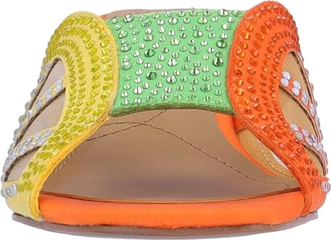 J. Renee Lemon8 Women's Sandals Lime/Yellow/Orange : 9 M (B), Satin - Image 7