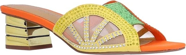 J. Renee Lemon8 Women's Sandals Lime/Yellow/Orange : 9 M (B), Satin