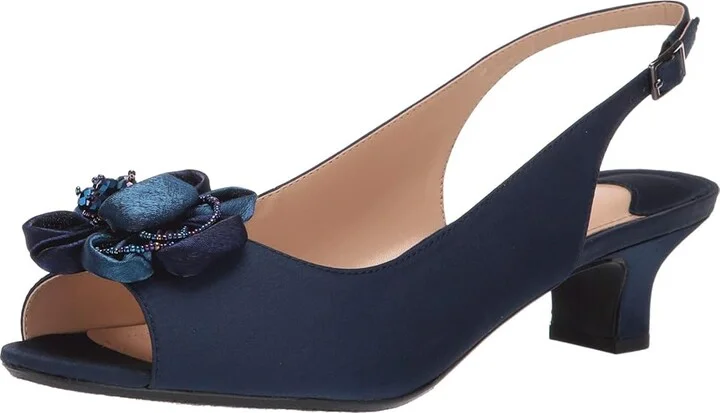 J. Renee Leonelle Women's Shoes Navy : 5 M (B), Textile - Image 2