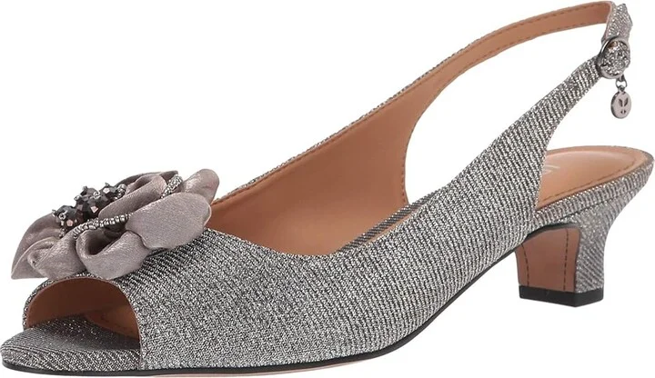 J. Renee Leonelle Women's Shoes Pewter Glitter : 7.5 N (AA), Textile - Image 2