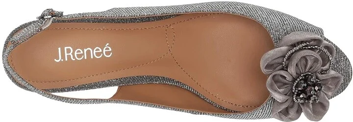 J. Renee Leonelle Women's Shoes Pewter Glitter : 7.5 N (AA), Textile - Image 3