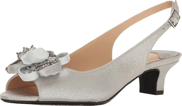J. Renee Leonelle Women's Shoes Silver : 5.5 M (B), Textile - Image 2