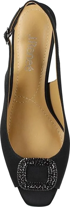 J. Renee Madeleina Women's Shoes Black Satin : 5.5 M (B), Textile - Image 3