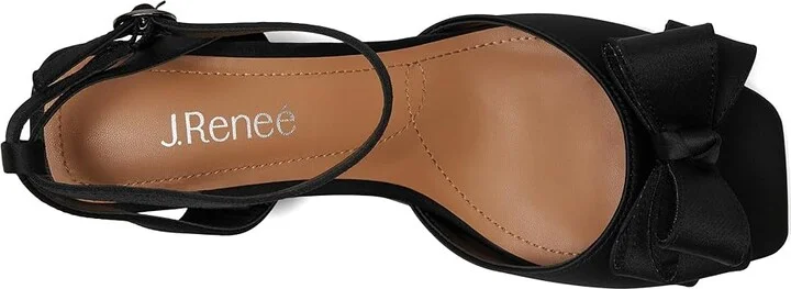 J. Renee Novela Women's Sandals Black : 8.5 M (B), Rubber/Satin/Textile - Image 2