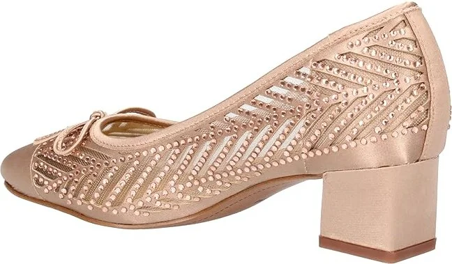 J. Renee Saila High Women's Heels Beige : 13 M (B), Textile - Image 4