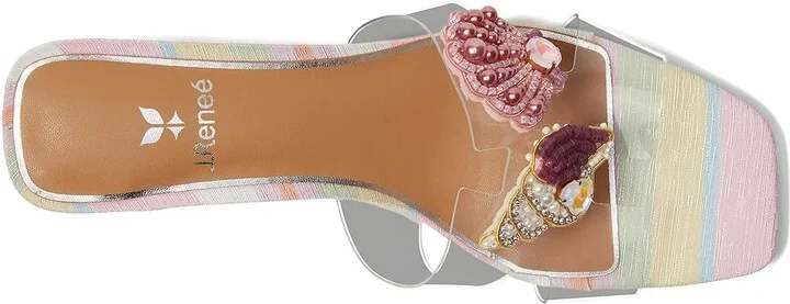 J. Renee Seeshell Women's Sandals Clear/Pastel : 6 M (B), Synthetic - Image 2