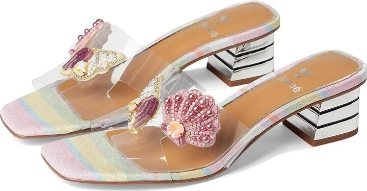J. Renee Seeshell Women's Sandals Clear/Pastel : 6 M (B), Synthetic