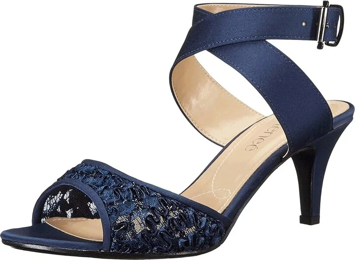 J. Renee Soncino Women's Shoes Navy : 5.5 M (B), Satin - Image 2