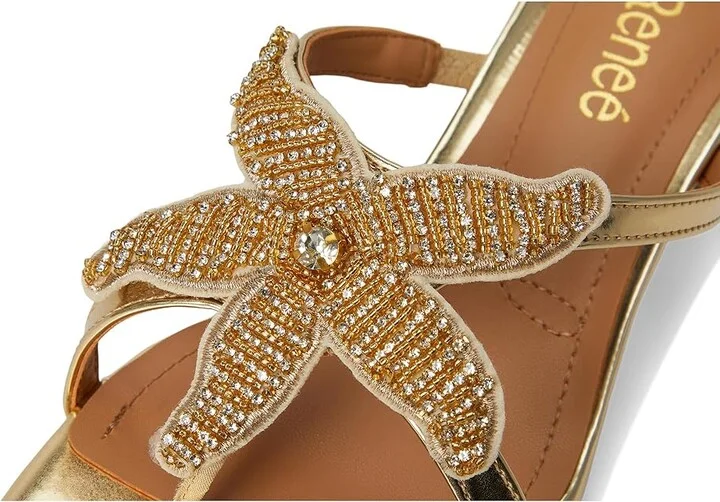 J. Renee Sunstar Women's Sandals Gold/Natural : 7 M (B), Synthetic - Image 7