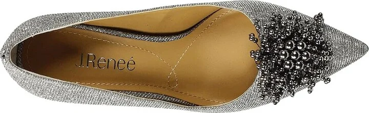 J. Renee Tacitha Women's Shoes Pewter Dance Glitter : 6.5 M (B), Textile - Image 2
