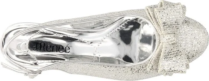 J. Renee Tanay High Women's Heels Silver : 8.5 W (C), Textile - Image 2