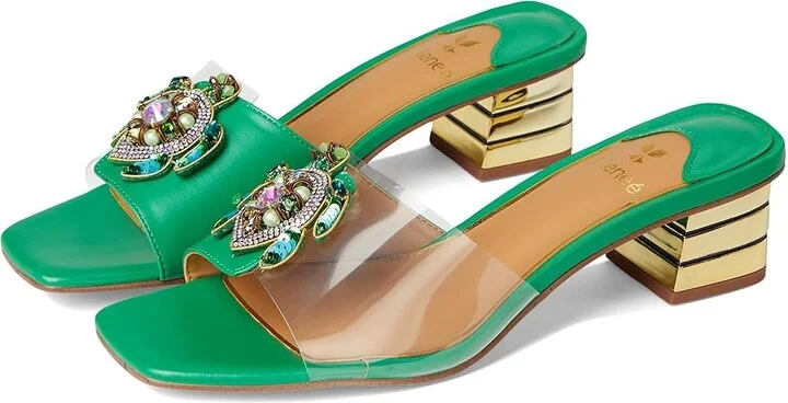 J. Renee Torti Women's Sandals Clear/Green : 9 M (B), Rubber/Synthetic