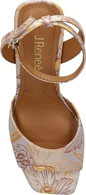 J. Renee Vaarika Women's Shoes Yellow/White : 9.5 M (B), Textile - Image 2