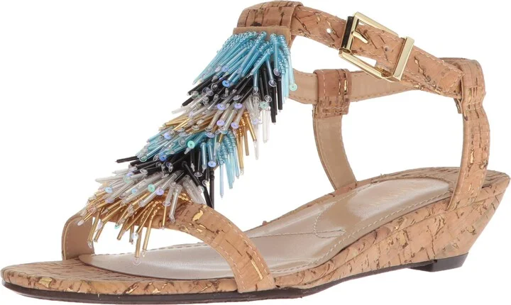 J. Renee Womens Aleesa Natural/Gold 11 W (C)