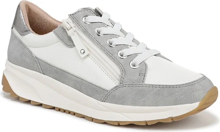 WHITE / GREY FAUX LEATHER