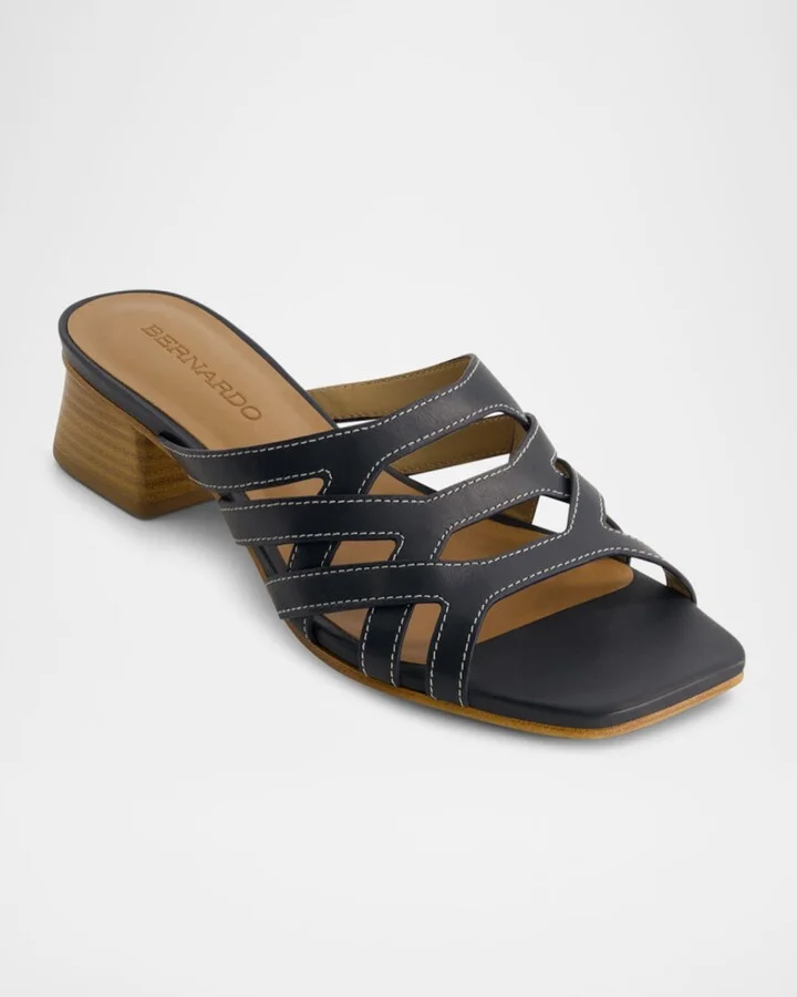 Jacin Caged Leather Slide Sandals - Image 2