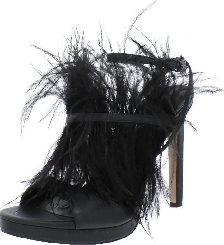 Jacinta Womens Satin Feather Heels