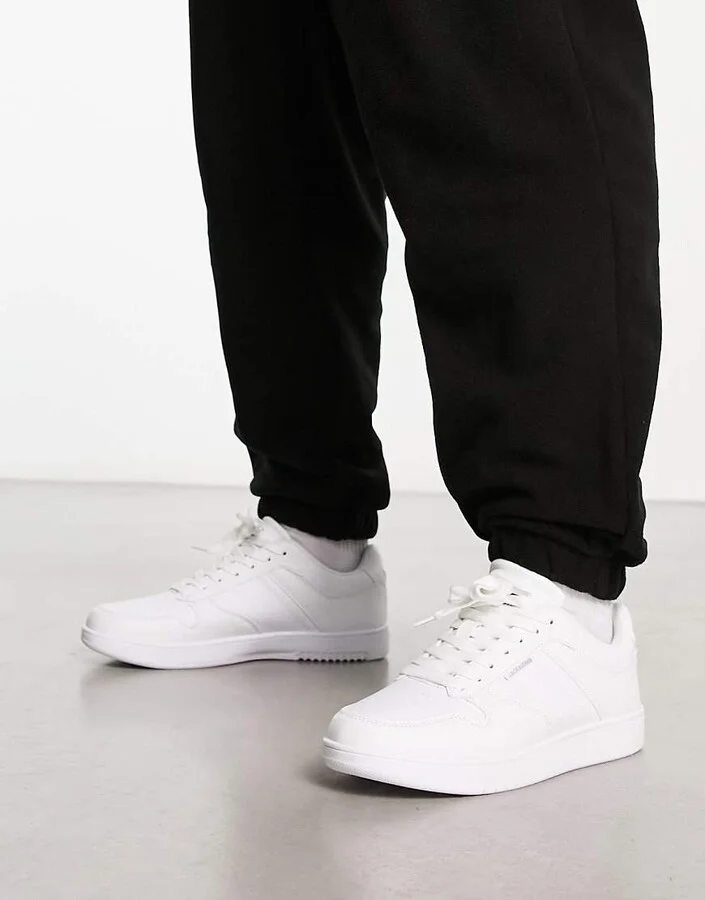 Jack & Jones basketball low sneakers in white - Image 3