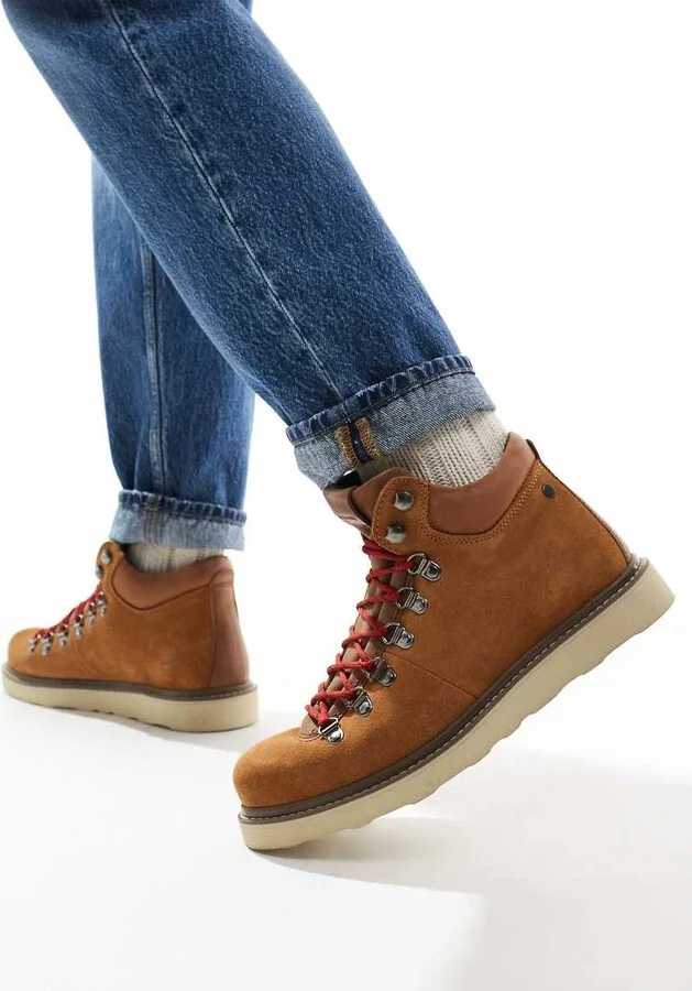 Jack & Jones chunky suede hiker boot in tan - Image 3