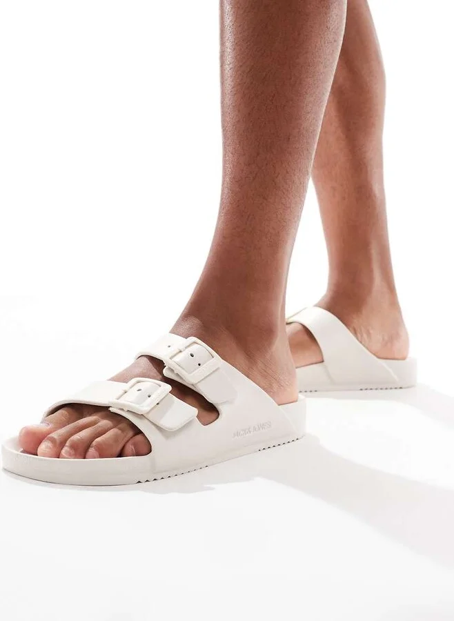 Jack & Jones double strap sandals in cream