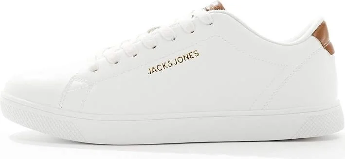 Jack & Jones faux leather sneakers in white - Image 2