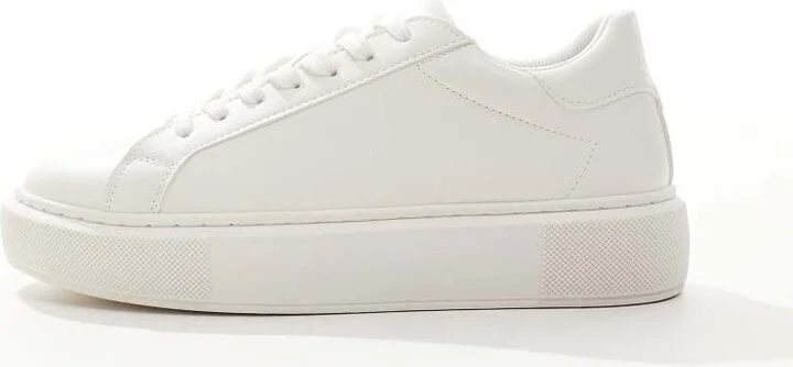 Jack & Jones faux leather sneakers in white - Image 2