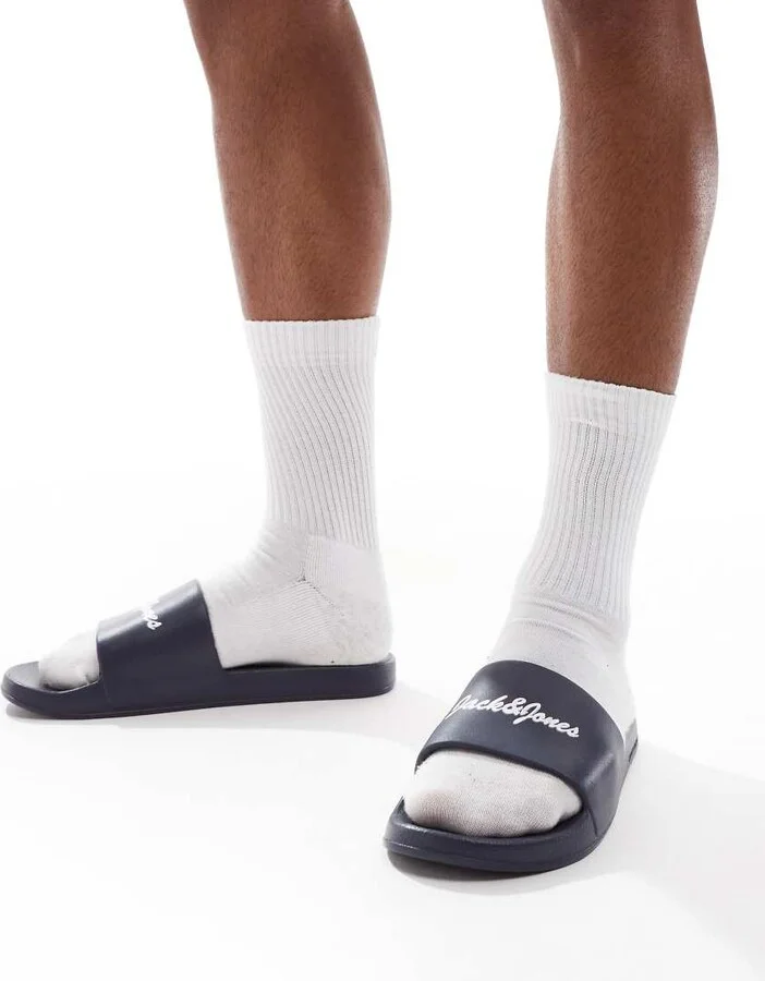 Jack & Jones logo slides in navy - Image 3