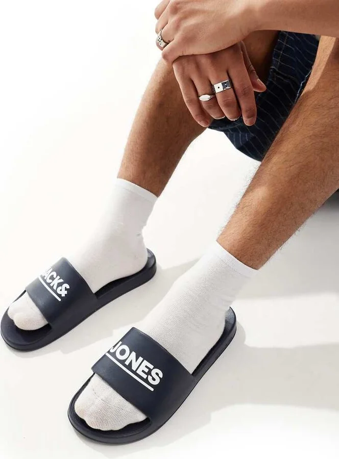 Jack & Jones pool sliders in navy
