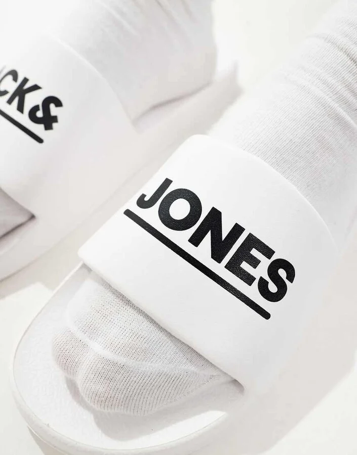 Jack & Jones pool slides inwhite - Image 2