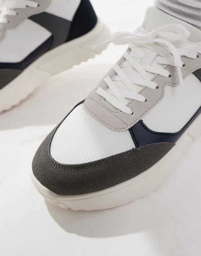 Jack & Jones running sneakers in white/gray/navy - Image 3