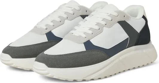 Jack & Jones running sneakers in white/gray/navy