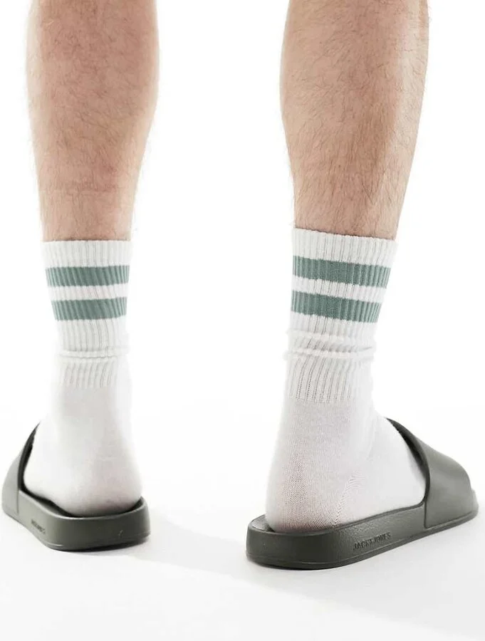 Jack & Jones slider in khaki - Image 2