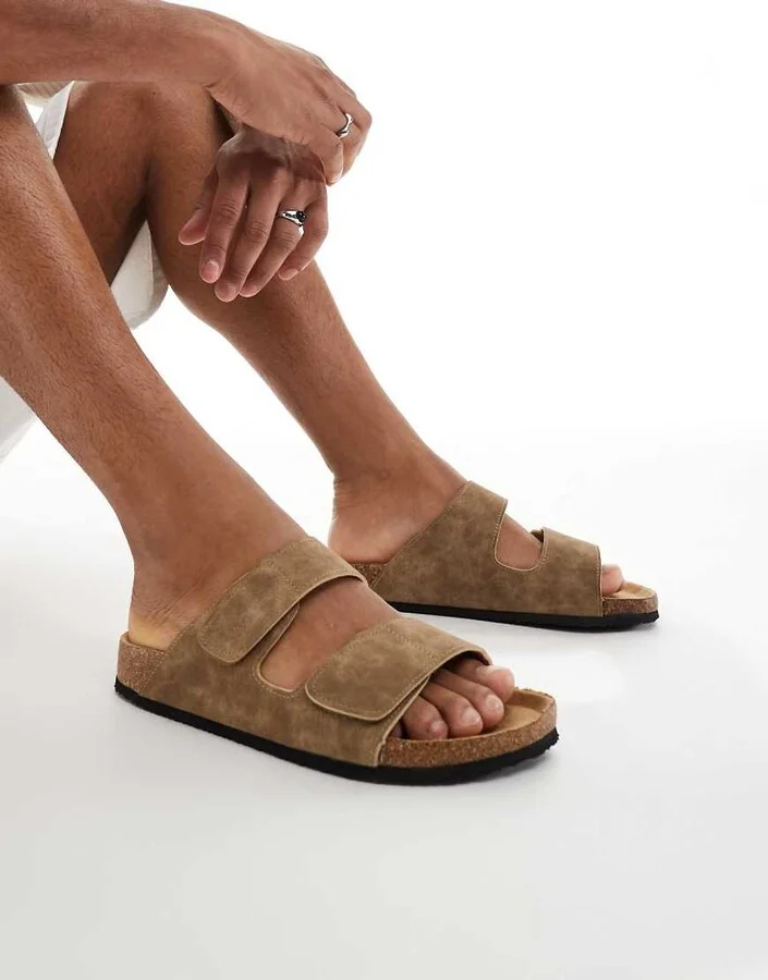 Jack & Jones strap sandals in beige