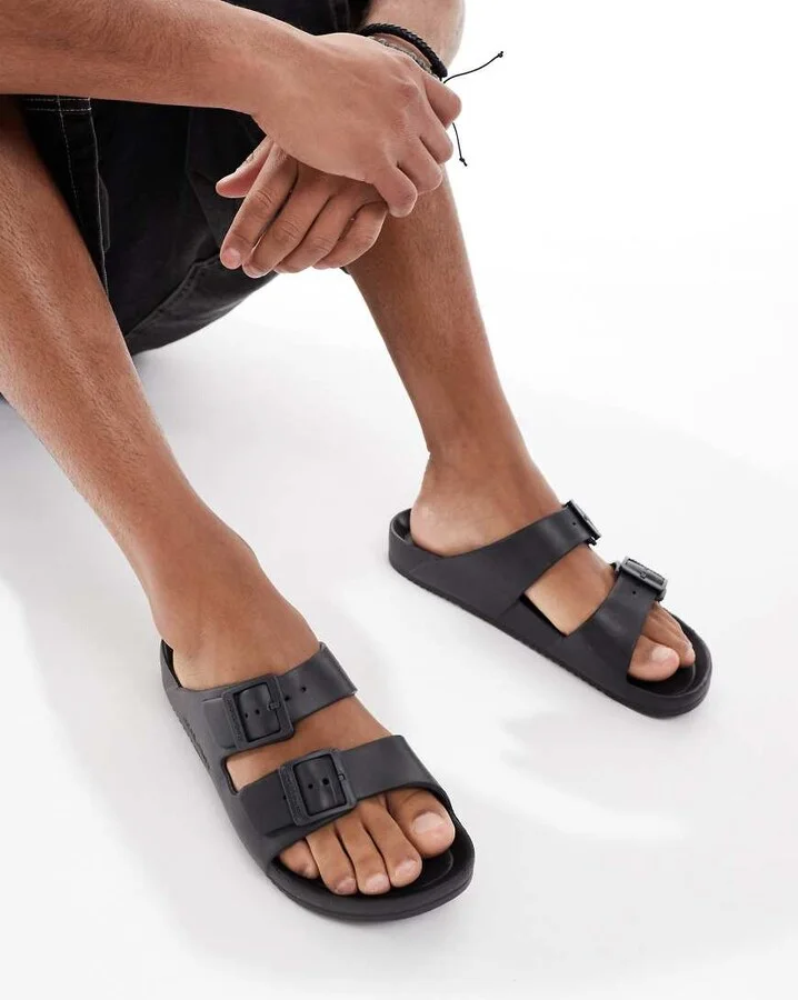 Jack & Jones strap sandals in black - Image 3