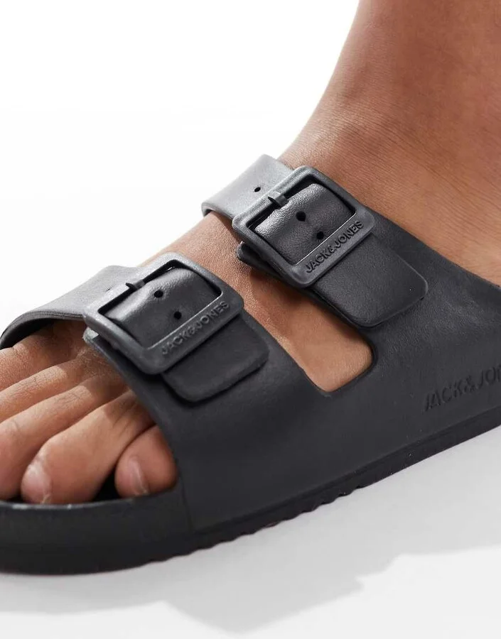 Jack & Jones strap sandals in black - Image 4