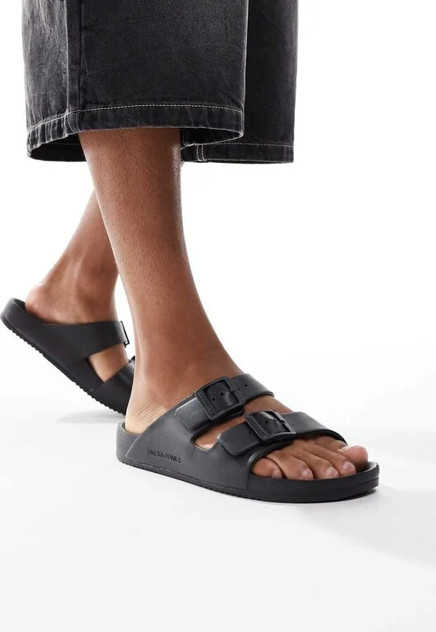 Jack & Jones strap sandals in black