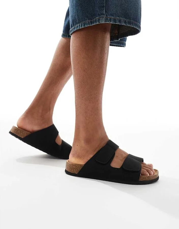 Jack & Jones strap sandals in black