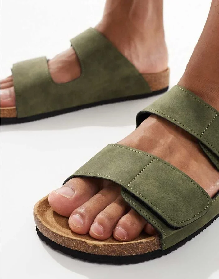 Jack & Jones strap sandals in green - Image 2