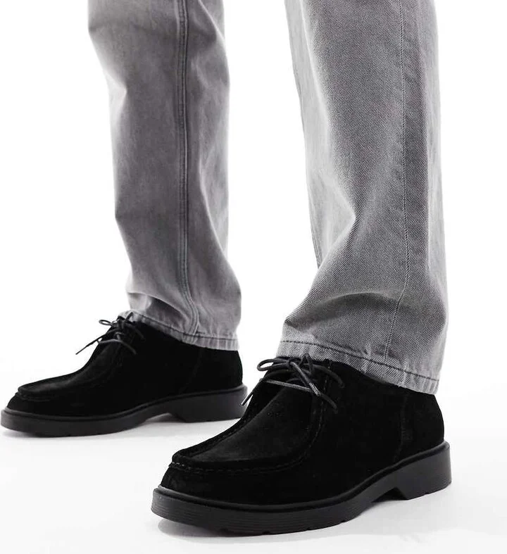 Jack & Jones suede loafers in black