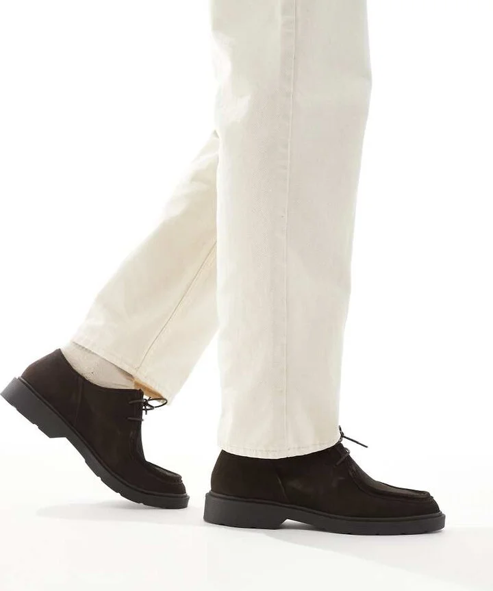 Jack & Jones suede loafers in brown