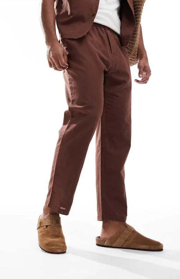 Jack & Jones suede mules in tan - Image 4