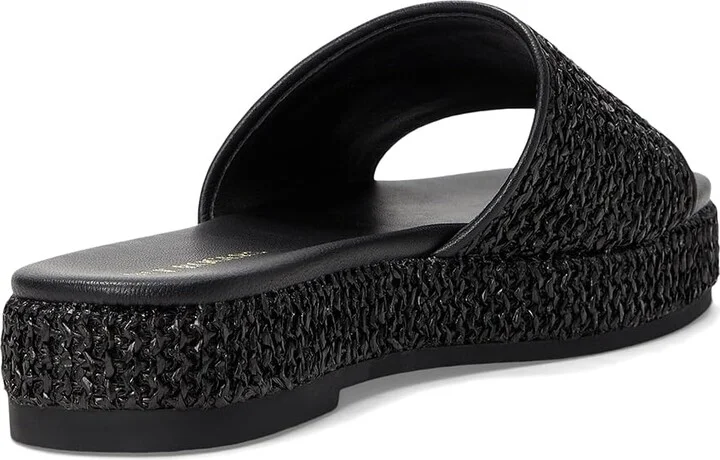 Jack Rogers Bay Flatform Sandal - Raffia Women's Wedge Shoes Black : 8.5 M, Leather/Rubber - Image 4
